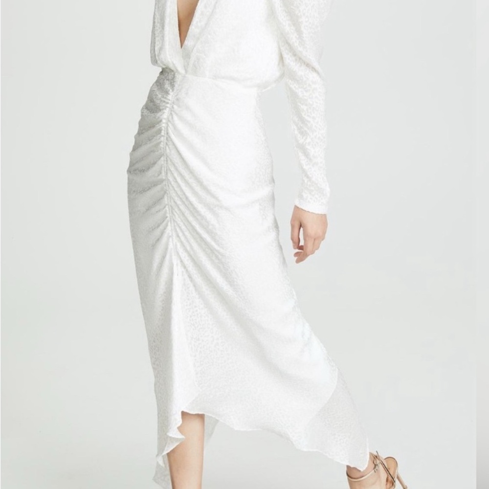 Elegant White Ronny Kobo Midi Skirt
